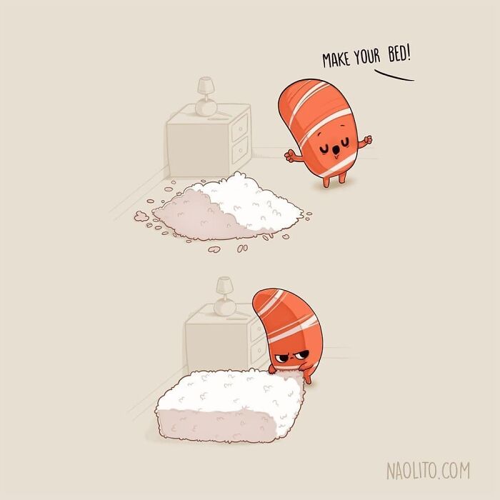 Thanks For Your Patience Mom 🙈 New Magnets Available 😍 Which One Is Your Favorite?
#sushi #kawaii #food #fooder #realfood #foodies #humor #humour #humorous #comic #comicstrip #aww #awesome #awww #relatable #relatablecomics #funny #lol #chores #delicious #indieartists #indie #illustration #illustrator #sleep #lazy #laziness #rice #salmon #bedroom