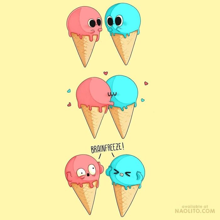 Summer Love 🍦 Sometimes Love Hurts 🙃
#summer #love #brainfreeze #icecream #flavour #romance #humor #humour #cute #kawaii #aww #awesome #lol #love #comic #comicstrip #art #illustration #indieartist #relatable #relatablecomics #hot #cold #cute #procreate #yellow