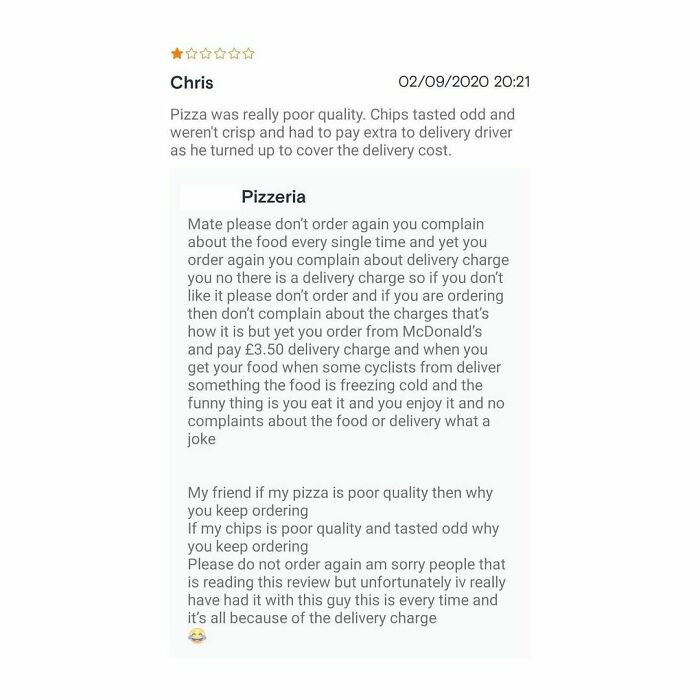 If My Pizza Is Bad Quality Why U Keep Ordering