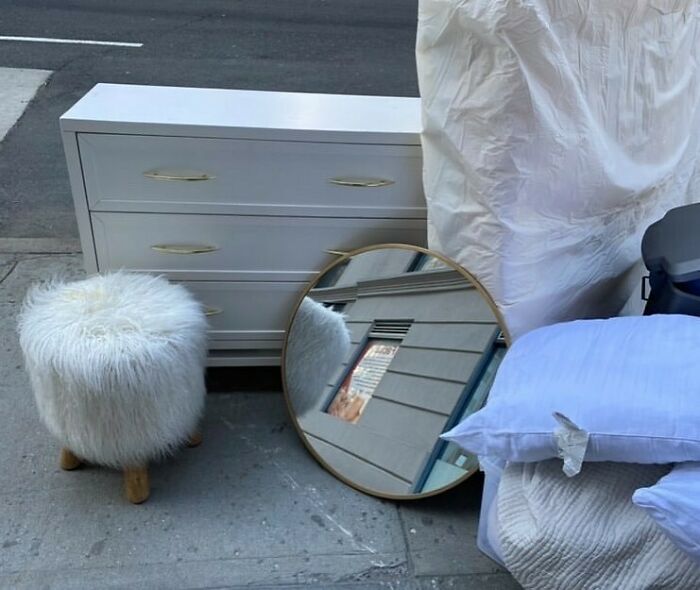 Would You Go For The (A) Dresser, The (B) Poof Chair Or The (C) Mirror? Or (D) The Ol’ None Of The Above. Chambers And Church St.