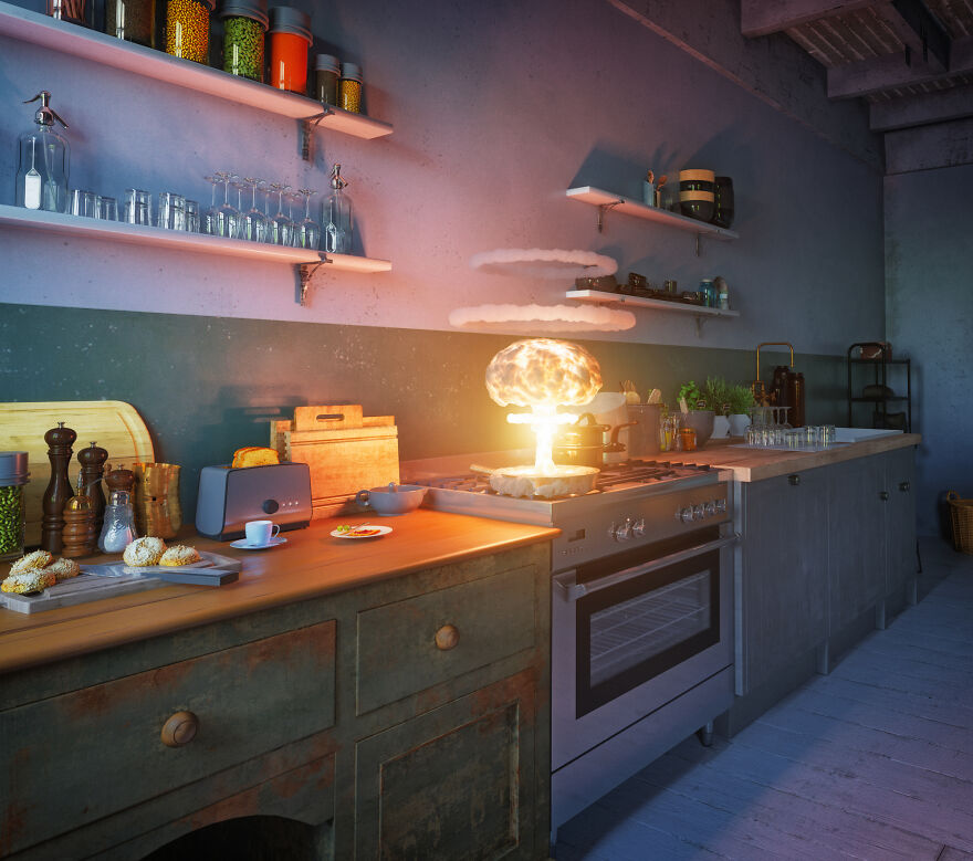 An Interior And Game Designer Transforms Popular Home Design Into Surrealist Art (32 Pics)