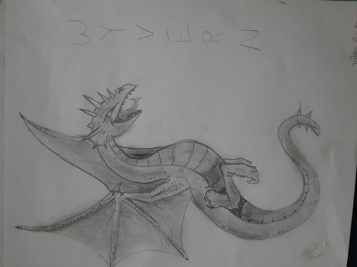 A Wyvern That I Drew With The Help Of A How To Draw Book. It Took Me 6+ Hours.