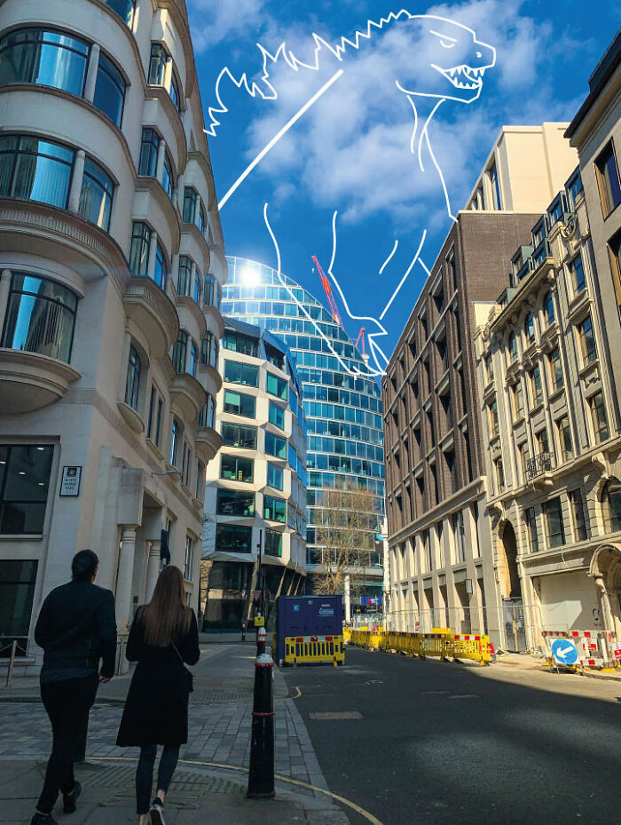 I Take The Pictures Around London And Make Illustrations On Top Of Them To Transform Them Into Something New (12 Pics)