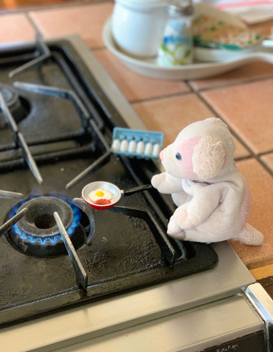 Self Efficient Little Boy Preparing His Own Nutritious Breakfast!