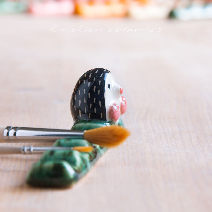 Brush Holder With Hedgehog