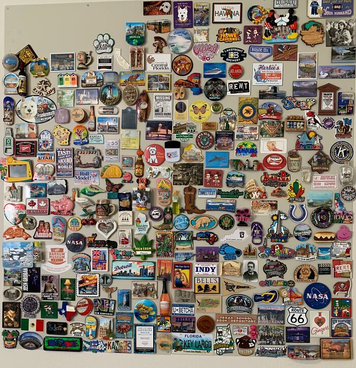 My Collection Of Magnets From My Travels. I Grab One At Any New Place I Visit