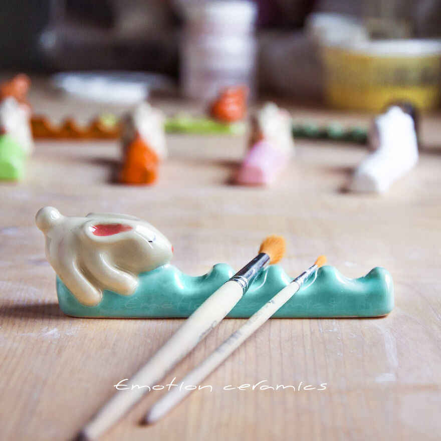 Turquoise Bunny Holder