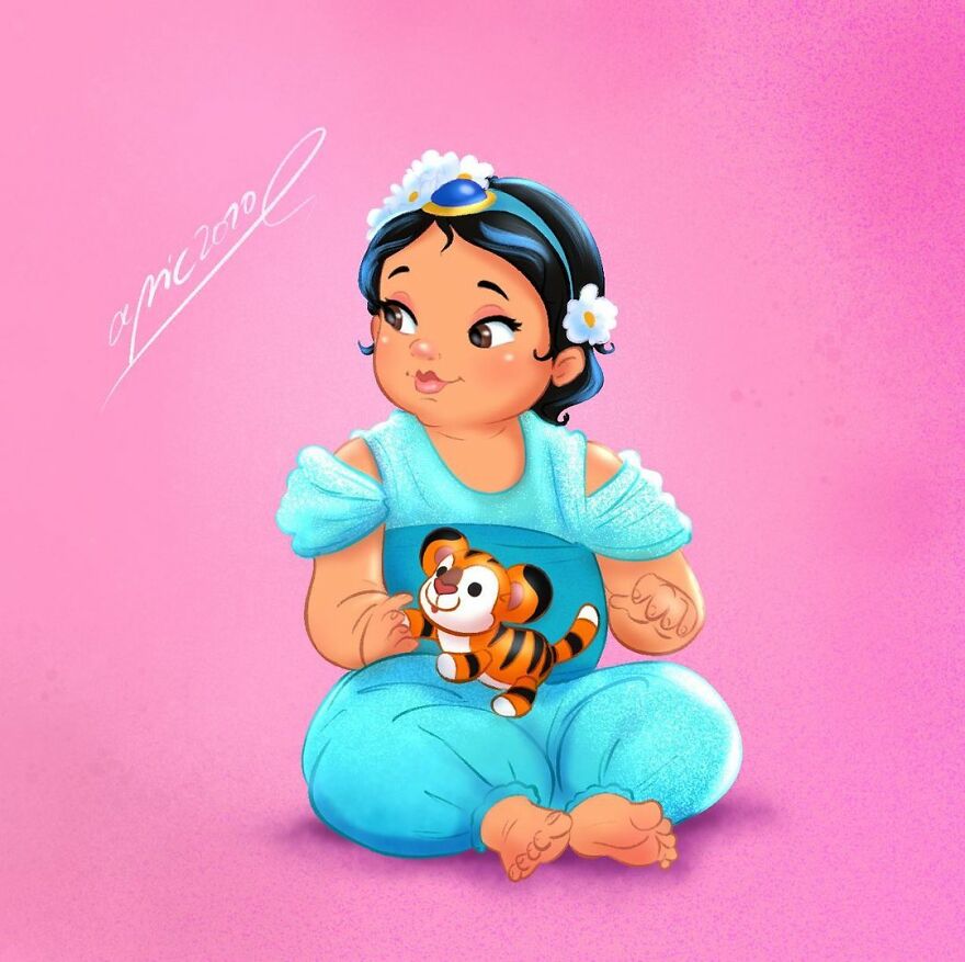 Inspired By A Newborn Photoshoot, This Artist Imagined How Disney Princesses And Villains Looked As Babies