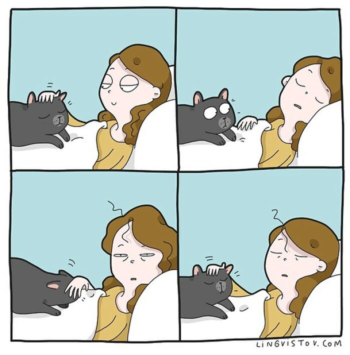 Lingvistov Comics Shows What It's Like To Live With A Cat Daily (New Pics)