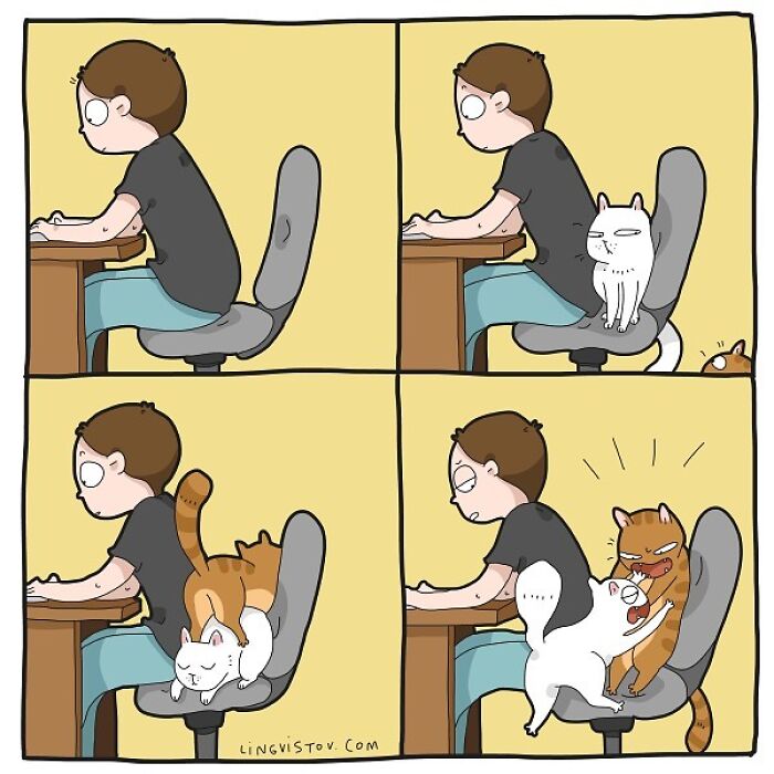 Lingvistov Comics Shows What It's Like To Live With A Cat Daily (New Pics)