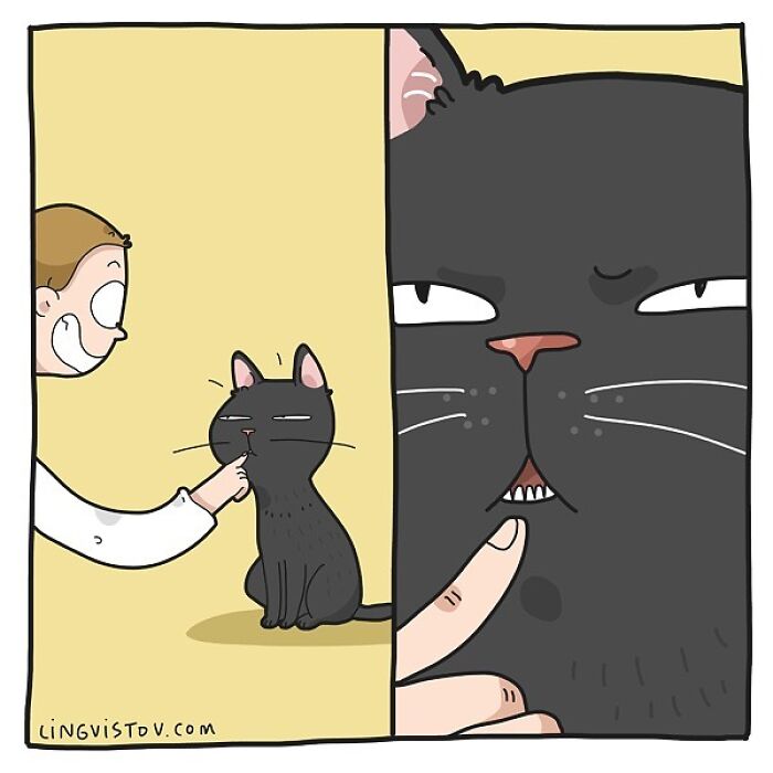 Lingvistov Comics Shows What It's Like To Live With A Cat Daily (New Pics)