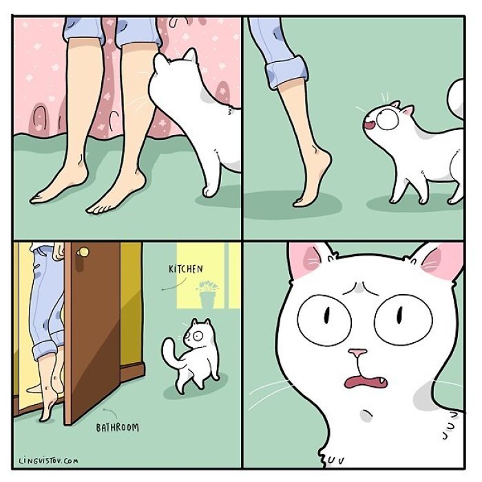 Lingvistov Comics Shows What It's Like To Live With A Cat Daily (New Pics)