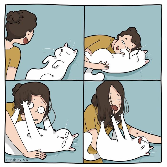 Lingvistov Comics Shows What It's Like To Live With A Cat Daily (New Pics)