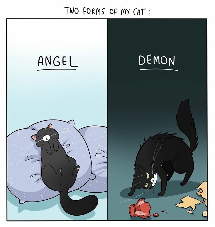 Lingvistov Comics Shows What It's Like To Live With A Cat Daily (New Pics)