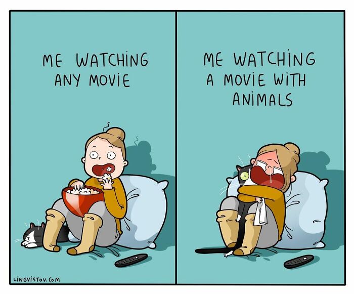 Lingvistov Comics Shows What It's Like To Live With A Cat Daily (New Pics)