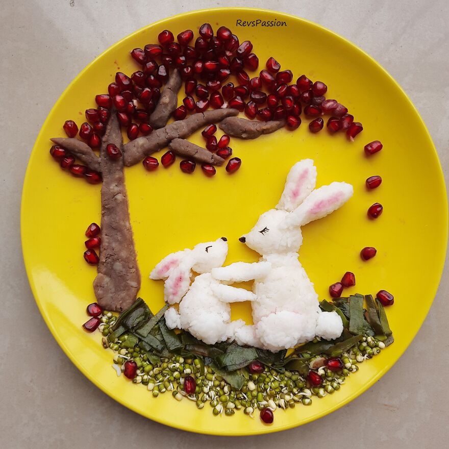 Love Between Mom And Baby Bunny