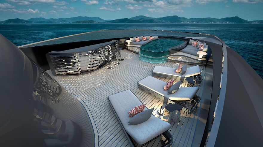 Iconic Sx80 Hybrid Superyacht, Private Sundeck