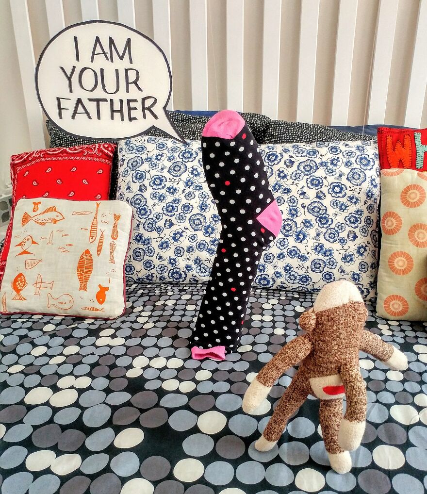 Since Covid Began, I Have Tried To Make My Wife Laugh Every Day By Creating Amusing Situations With A Sock Monkey. Here Are 40.