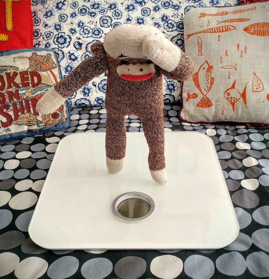 Since Covid Began, I Have Tried To Make My Wife Laugh Every Day By Creating Amusing Situations With A Sock Monkey. Here Are 40.