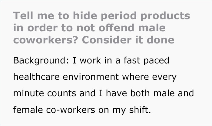 Male Colleague Complains About Seeing A &lsquo;Disgusting&rsquo; Tampon Box In Woman&rsquo;s Locker, So She Makes The Box Look Even More &lsquo;Extra&rsquo;