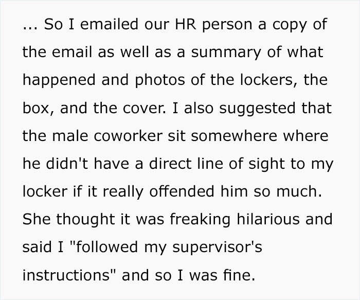 Male Colleague Complains About Seeing A ‘Disgusting’ Tampon Box In Woman’s Locker, So She Makes The Box Look Even More ‘Extra’ Male Colleague Complains About Seeing A ‘Disgusting’ Tampon Box In Woman’s Locker, So She Makes The Box Look Even More ‘Extra’