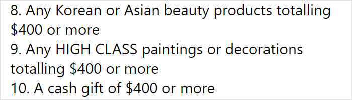 Bride Asks Guests For Gifts Worth $400, People Are Roasting Her Online Bride Asks Guests For Gifts Worth $400, People Are Roasting Her Online