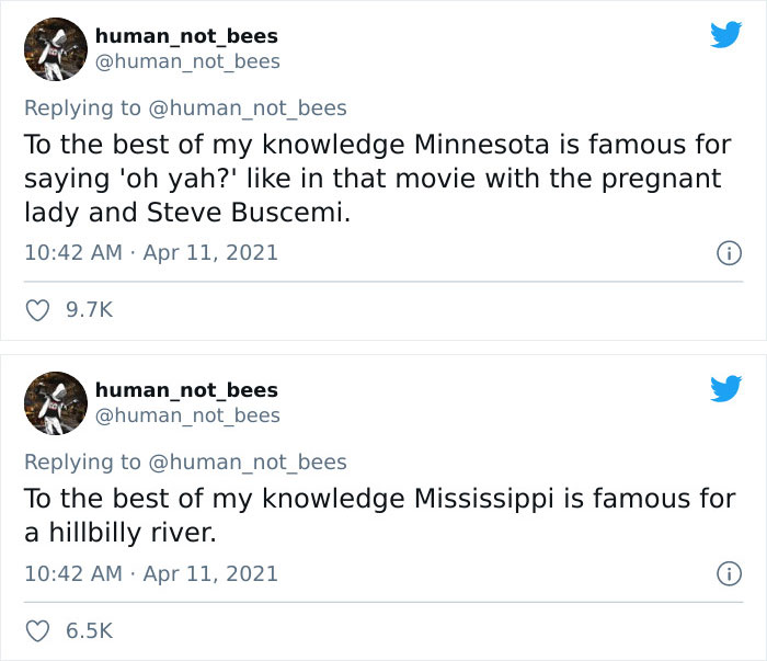 People Are Cracking Up Over This Thread Where A British Person Lists 50 American States And What They're Famous For