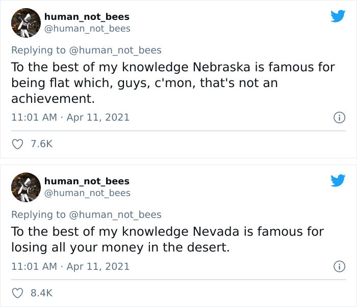 People Are Cracking Up Over This Thread Where A British Person Lists 50 American States And What They're Famous For