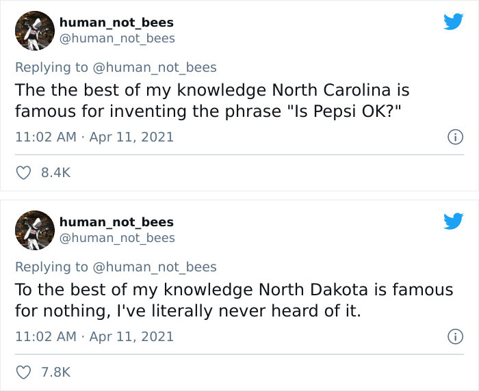 People Are Cracking Up Over This Thread Where A British Person Lists 50 American States And What They're Famous For