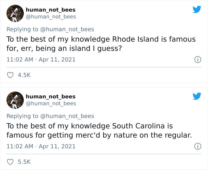 People Are Cracking Up Over This Thread Where A British Person Lists 50 American States And What They're Famous For