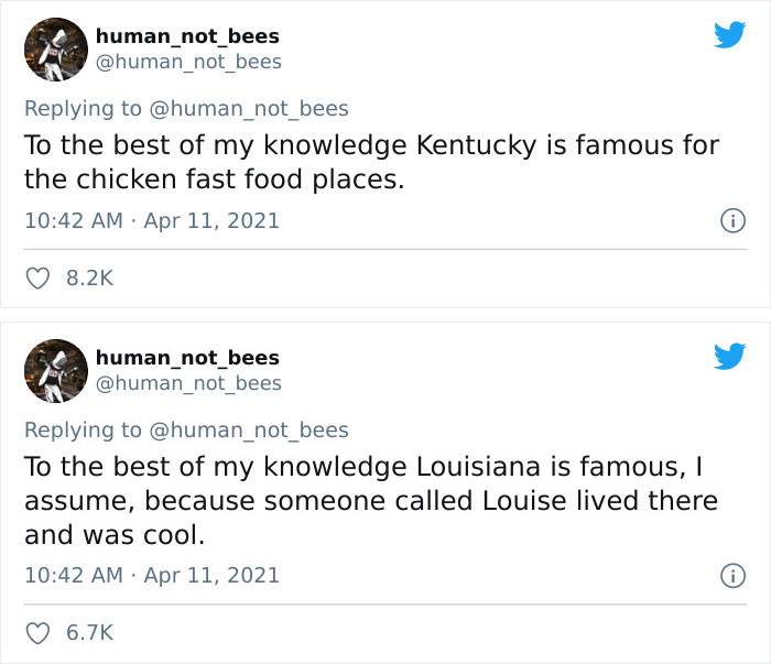 People Are Cracking Up Over This Thread Where A British Person Lists 50 American States And What They're Famous For