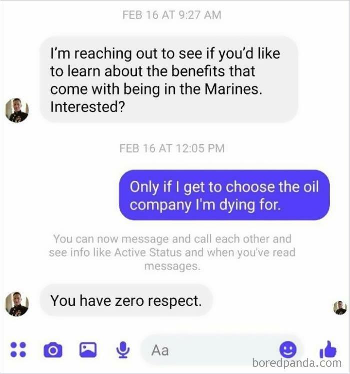 I Should Be Allowed To Pick The Oil Company I Die And Kill For!