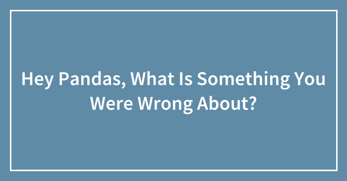 Hey Pandas, What Is Something You Were Wrong About? (Closed)