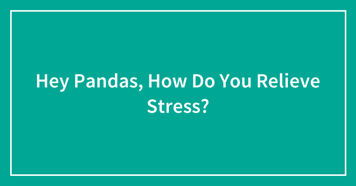 Hey Pandas, How Do You Relieve Stress? (Closed)