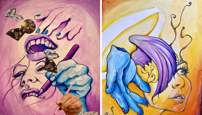 I Hear Or Feel Colors In Music, So I Made 7 Paintings, Each While Listening To One Song On Repeat