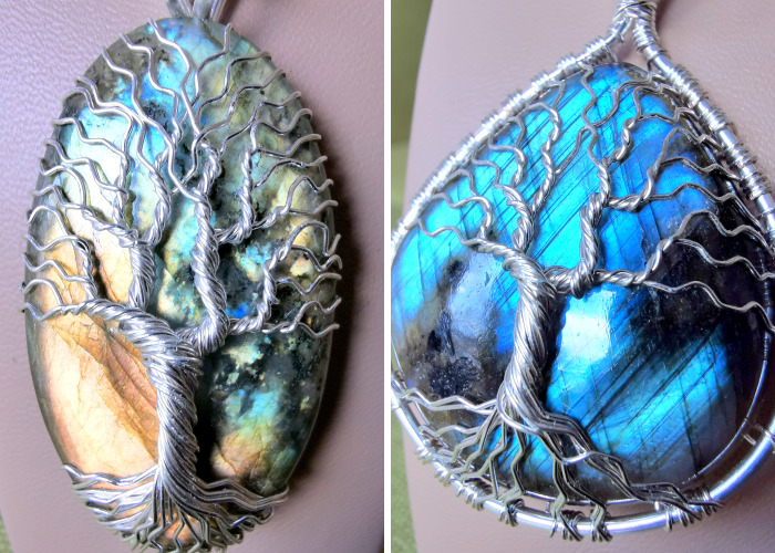 Some Close Up Shots Of The Labradorite Pendants I Made