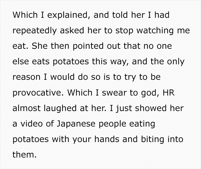 &lsquo;Karen&rsquo; Coworker Reports A Woman For Eating &ldquo;Sexy Potatoes&rdquo; At Work, Office Drama Ensues