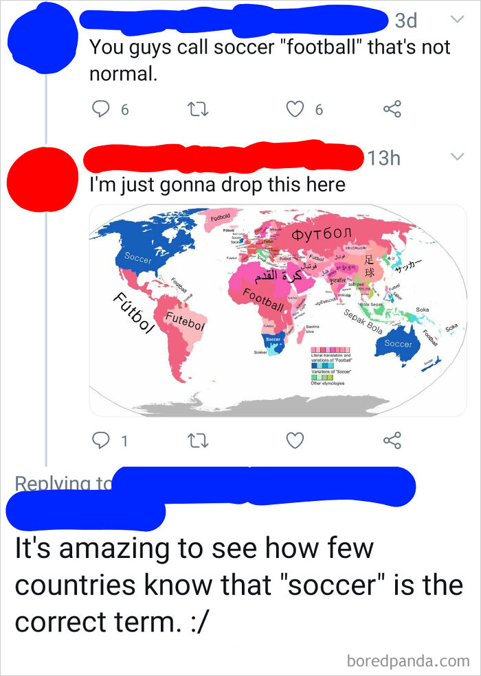 "It's Amazing To See How Few Countries Know That "Soccer" Is The Correct Term"