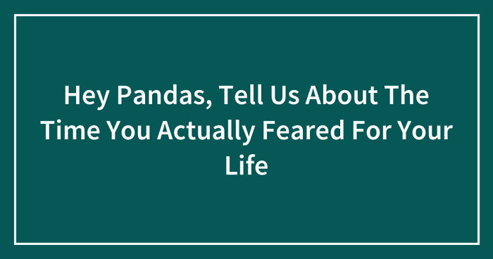 Hey Pandas, Tell Us About The Time You Actually Feared For Your Life (Closed)