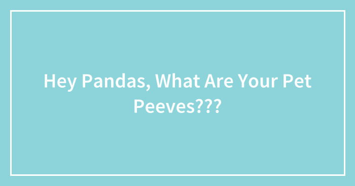 Hey Pandas, What Are Your Pet Peeves???