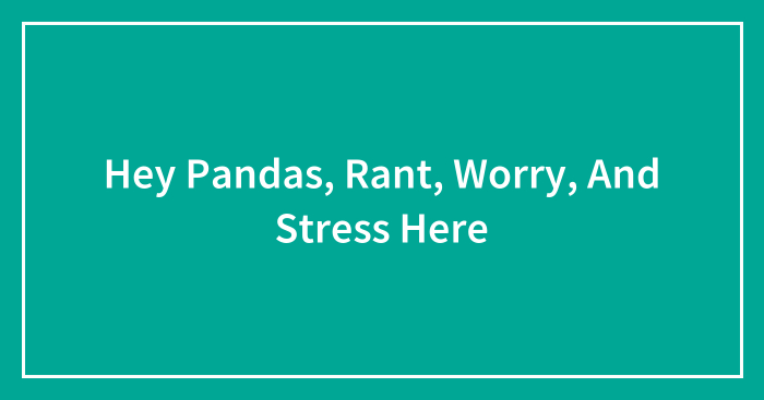 Hey Pandas, Rant, Worry, And Stress Here (Closed)