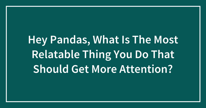 Hey Pandas, What Is The Most Relatable Thing You Do That Should Get More Attention? (Closed)