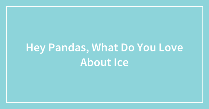 Hey Pandas, What Do You Love About Ice