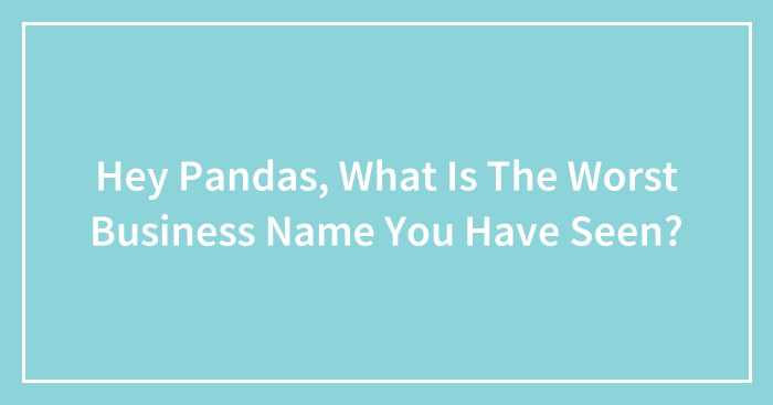 Hey Pandas, What Is The Worst Business Name You Have Seen? (Closed)