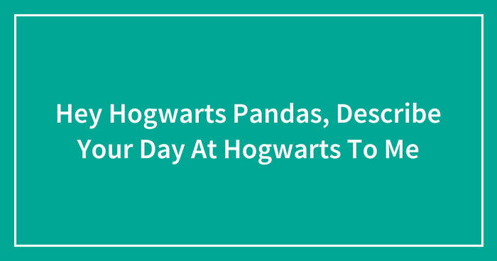 Hey Hogwarts Pandas, Describe Your Day At Hogwarts To Me (Closed)