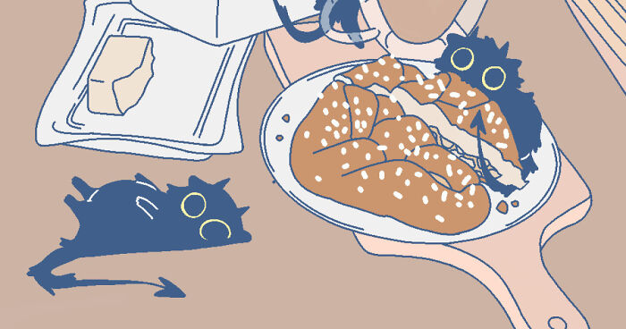 I Made A Set Of Calming Illustrations With A Cute Addition