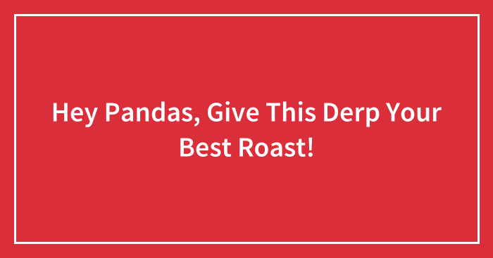 Hey Pandas, Give This Derp Your Best Roast!