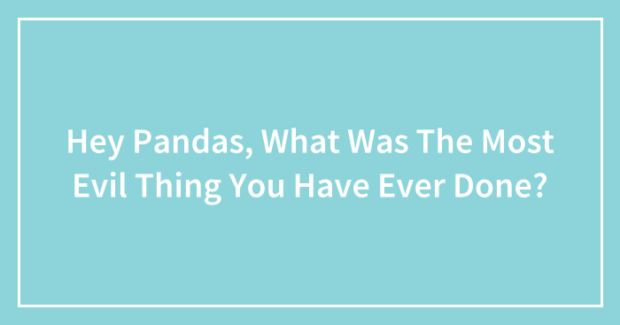 Hey Pandas, What Was The Most Evil Thing You Have Ever Done? (Closed)