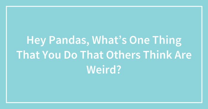 Hey Pandas, What’s One Thing That You Do That Others Think Are Weird? (Closed)