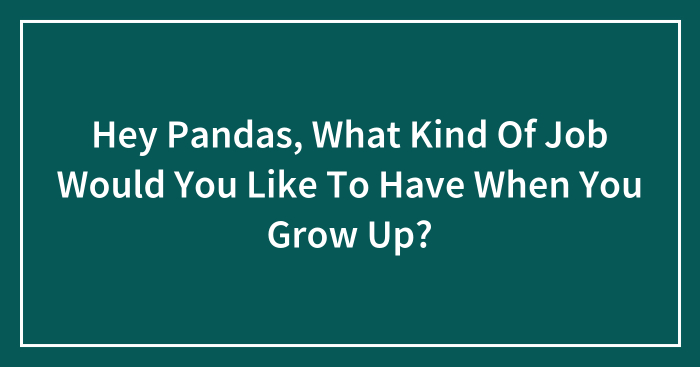 Hey Pandas, What Kind Of Job Would You Like To Have When You Grow Up? (Closed)